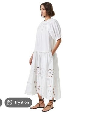 NWT Rhode Aderyn Dress White Eyelet Size XS